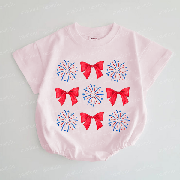 Baby Bow 4th For July Romper
