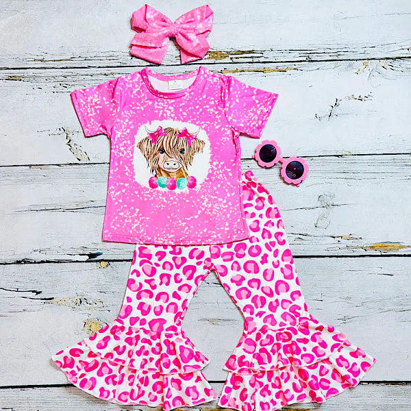 2 Piece Baby Girl Cow Print Set