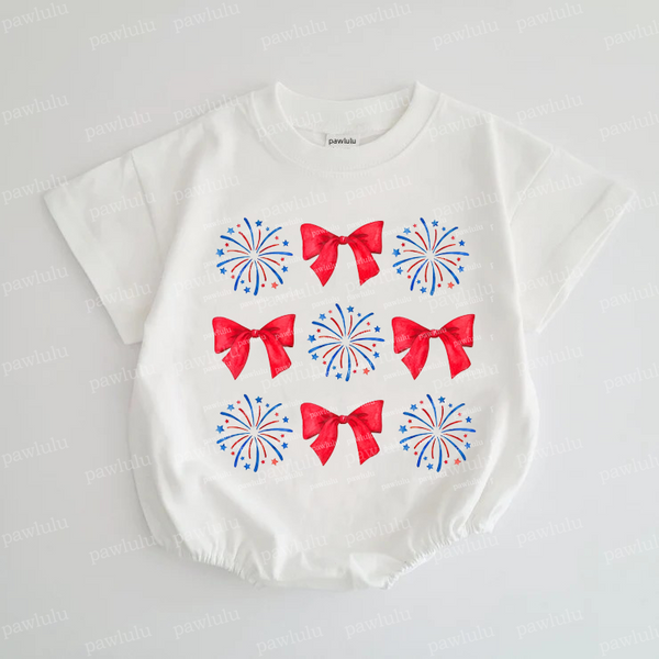 Baby Bow 4th For July Romper