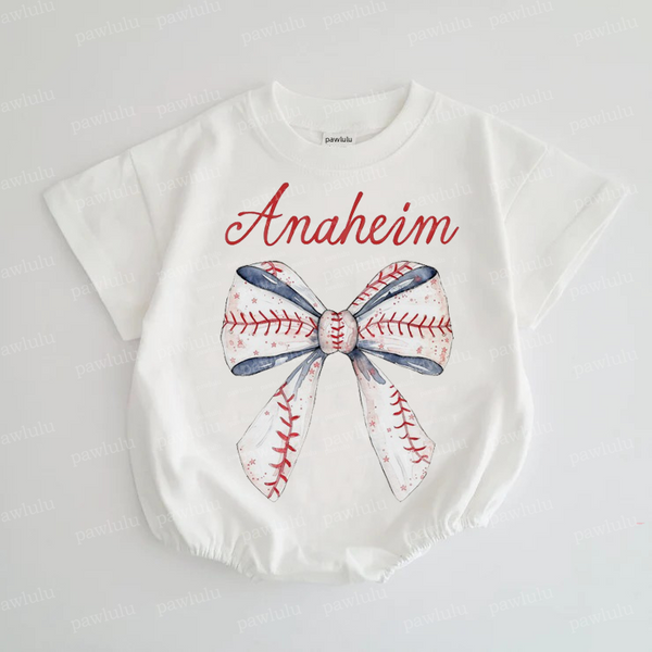 Baby Bow Anaheim Baseball Romper