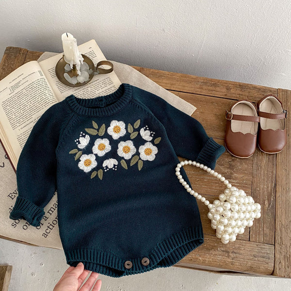 Embroidered Knit Climbing Sweater