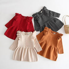 Girl Knitted Warm Dress pawlulu