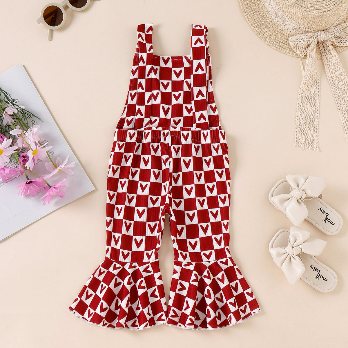 Toddler Heart Flared Jumpsuits Pawlulu