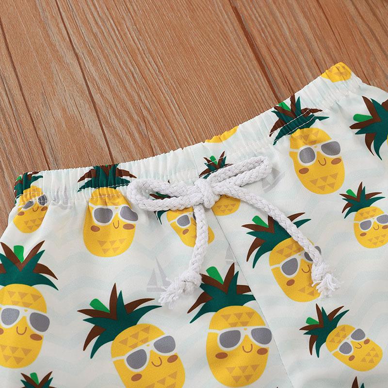 Baby Pineapple Glasses Printed Beach Pants pawlulu