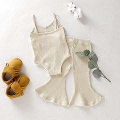 2-Piece Girl's Solid Color Vest Suit pawlulu