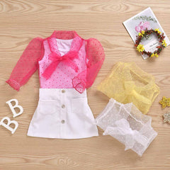 3-Piece Baby Gauze Coat + Vest + Skirt pawlulu