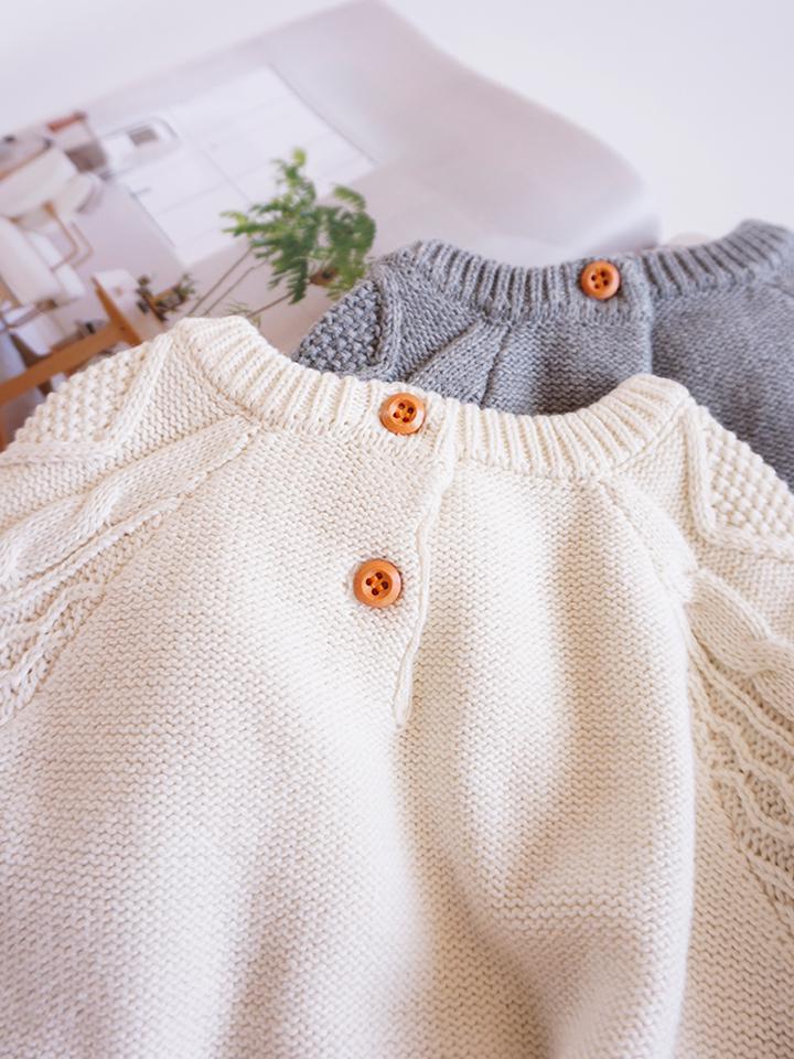 Baby Cotton Knit Romper pawlulu