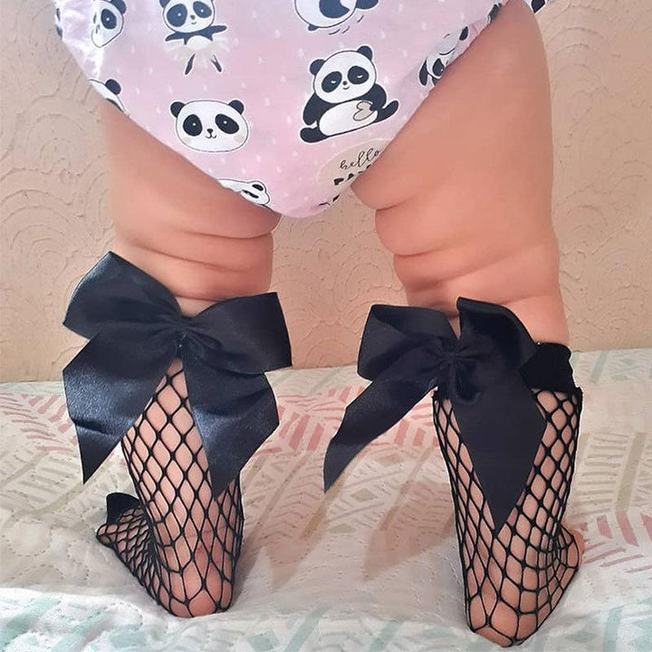 Female Baby Bow-Knot Mesh Socks Pawlulu