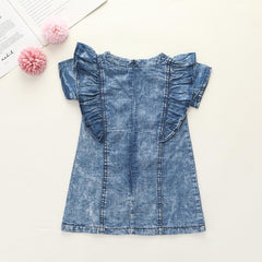 Girls Love Denim Dress Pawlulu