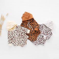 Baby Leopard Cotton Hooded Romper Pawlulu