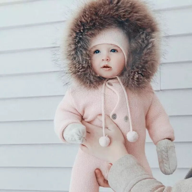 Winter Baby Collar Warm Jumpsuit pawlulu