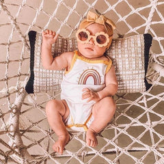 Rainbow Embroidered Sling Romper pawlulu