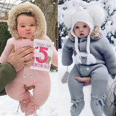 Winter Baby Collar Warm Jumpsuit pawlulu