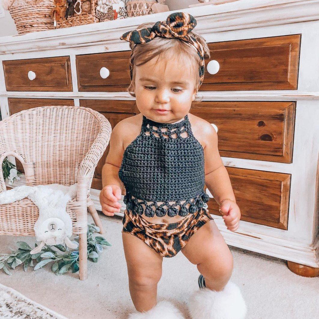 3piece Baby Handmade Leopard Set Pawlulu