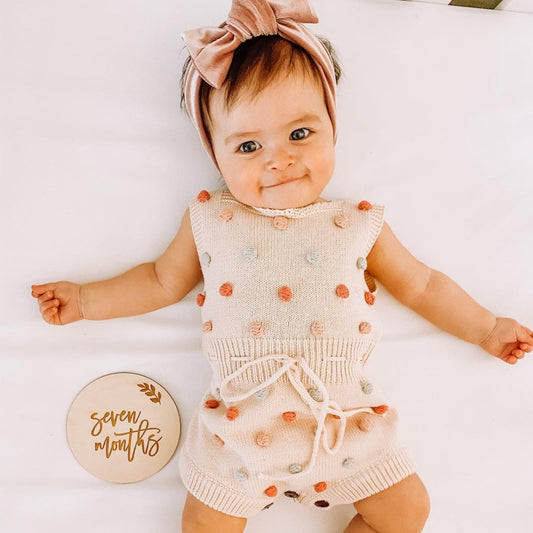 Baby Knitted Dot Romper Pawlulu