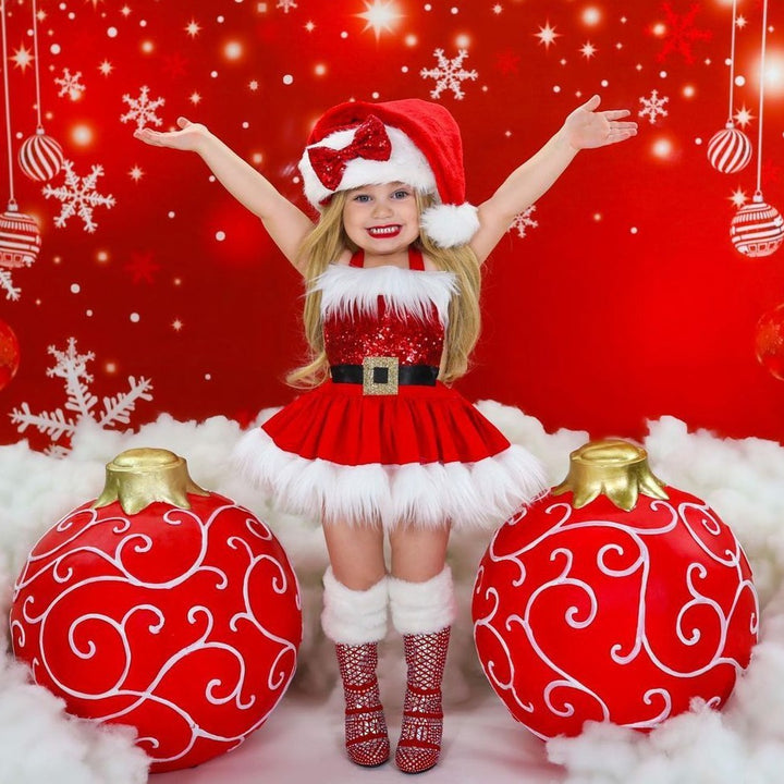 (0-3m)Baby Christmas Romper Skirt pawlulu