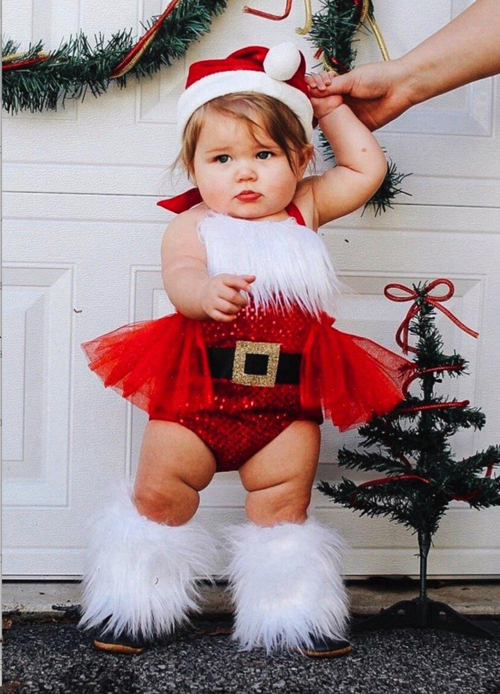 Baby Christmas Skirt Romper +Leg Warmers pawlulu