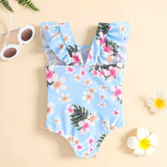 Toddler Flral Swimwear Pawlulu