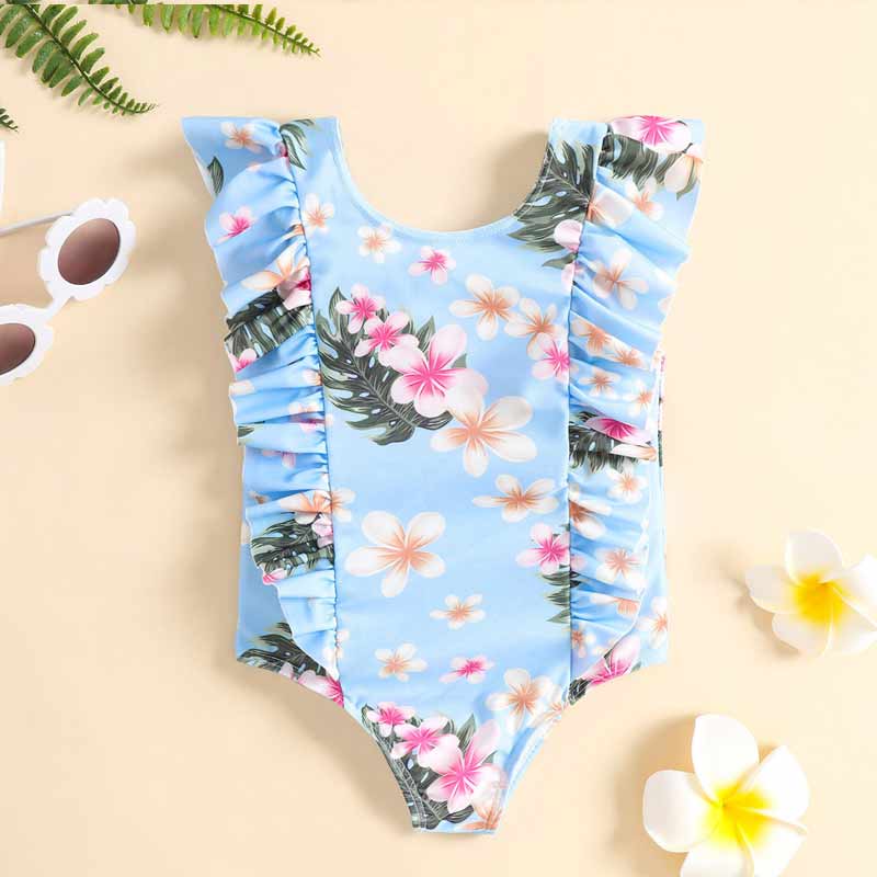 Toddler Flral Swimwear Pawlulu