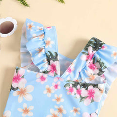 Toddler Flral Swimwear Pawlulu