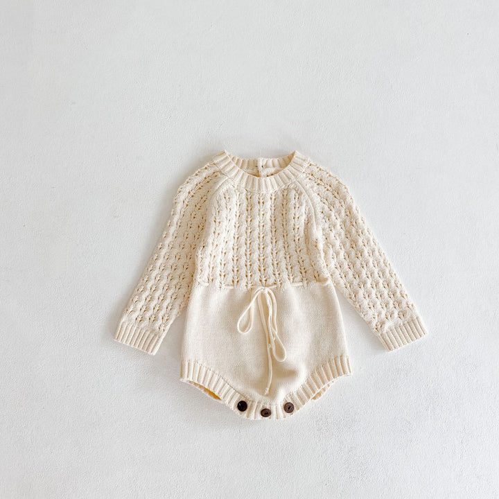 Babygirl Hand-knit Sweater Romper Pawlulu