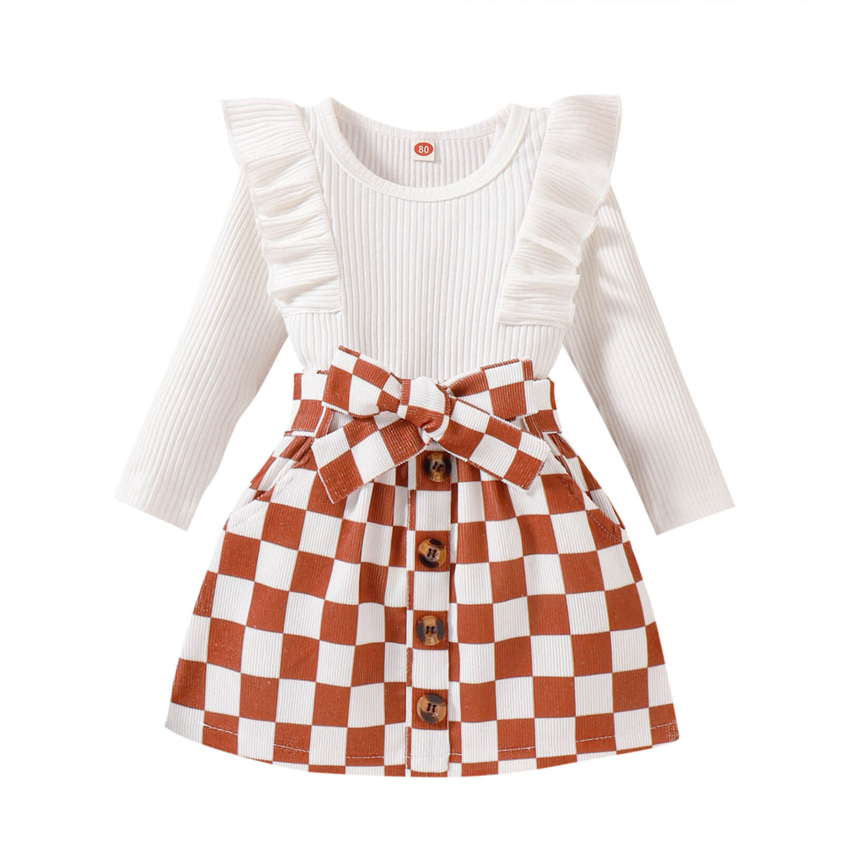 Toddler Checkerboard Skirt Set Pawlulu