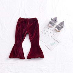 The girl's baby Velvet Pants pawlulu