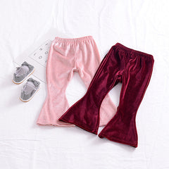 The girl's baby Velvet Pants pawlulu