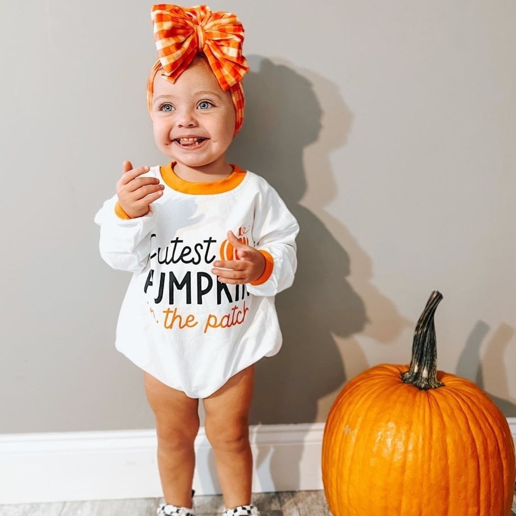 Baby Pumpkin Cotton Romper pawlulu