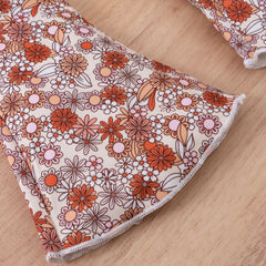 2-piece Suspender Floral Print Suit Pawlulu