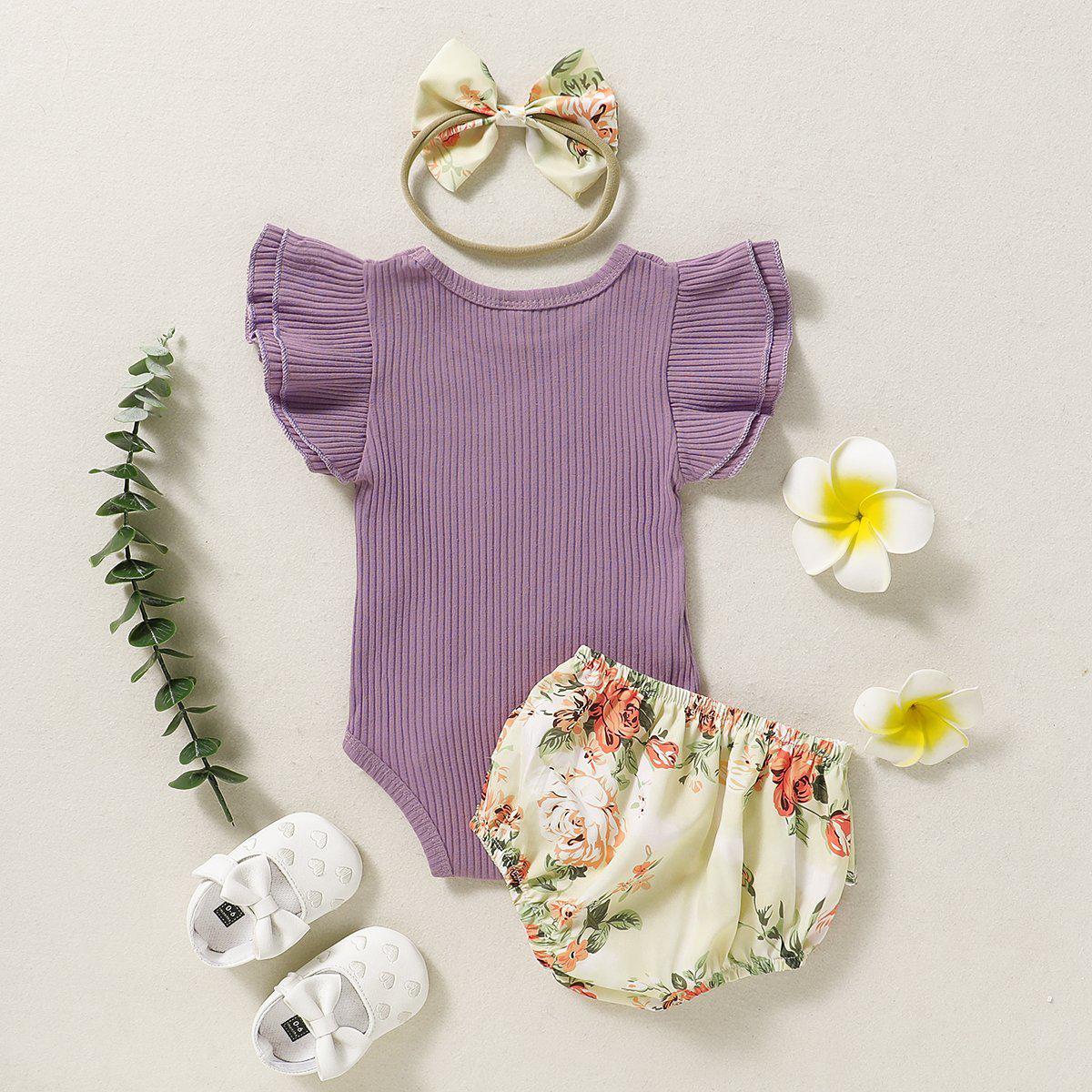Baby Girl Floral Rompers Suits Pawlulu