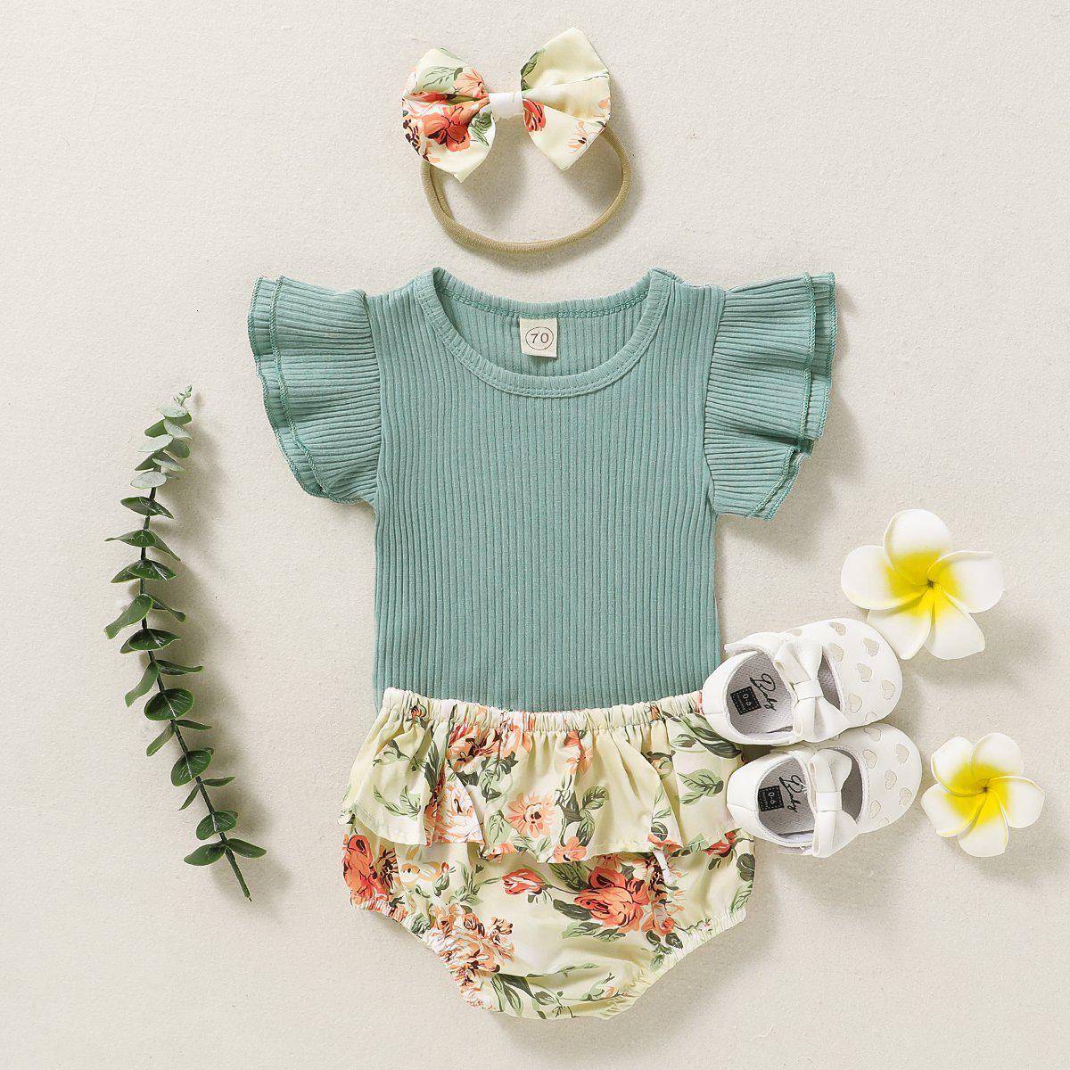 Baby Girl Floral Rompers Suits Pawlulu