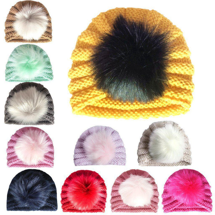 Baby Woolen Fluff Ball Hat Headband pawlulu