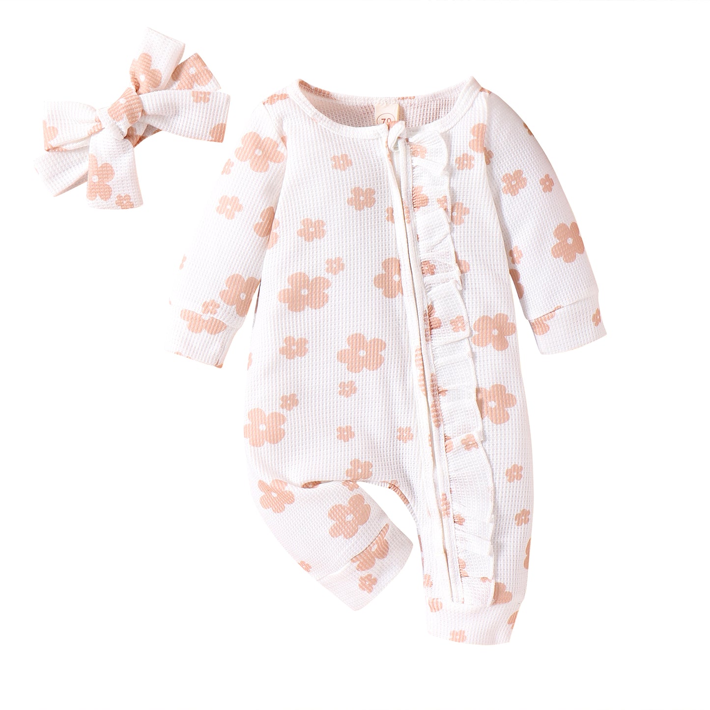 Baby Waffle Floral Jumpsuit