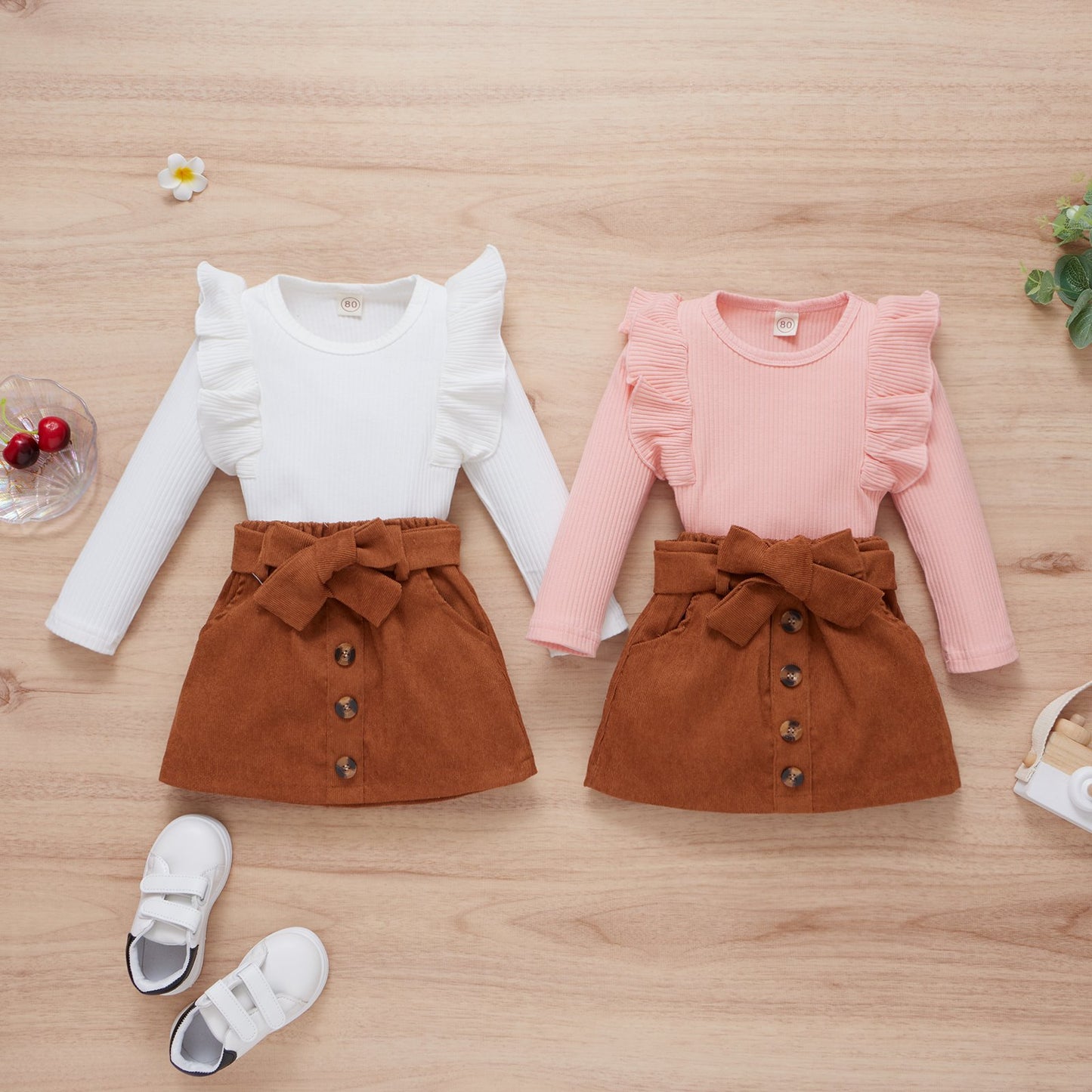 2-Piece Pure Cotton Flying Sleeve Suits Pawlulu