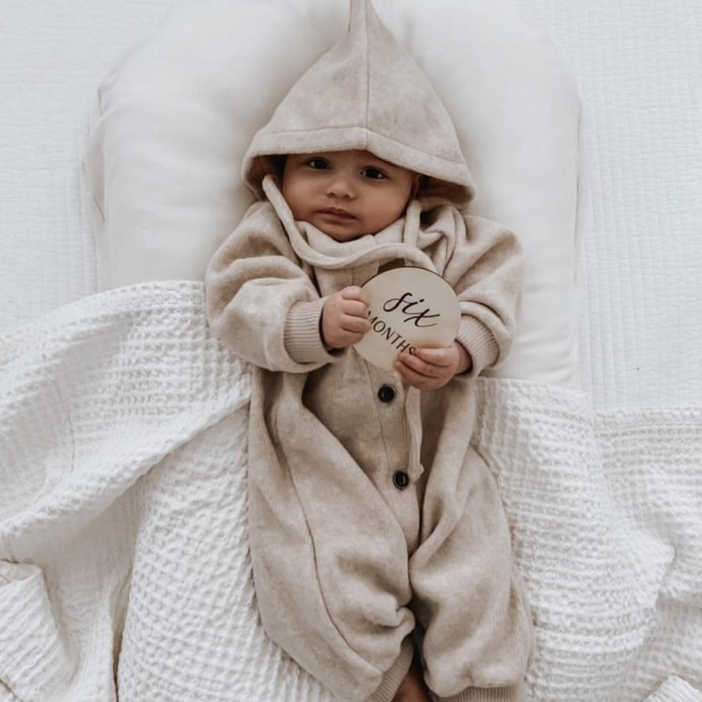 Baby Pure Jumpsuit With Hat
