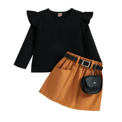 Baby Top + Solid Skirt Pawlulu