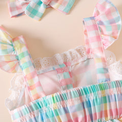 2-piece Baby Plaid Rompers