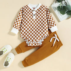 Baby Checkerboard Suit Rompers Pawlulu