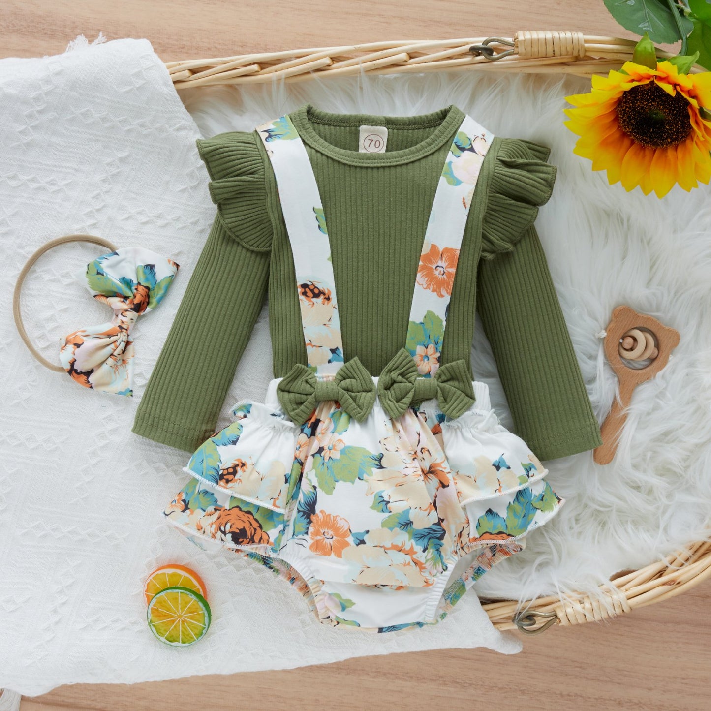 Baby Girl Floral Bow Suit Pawlulu