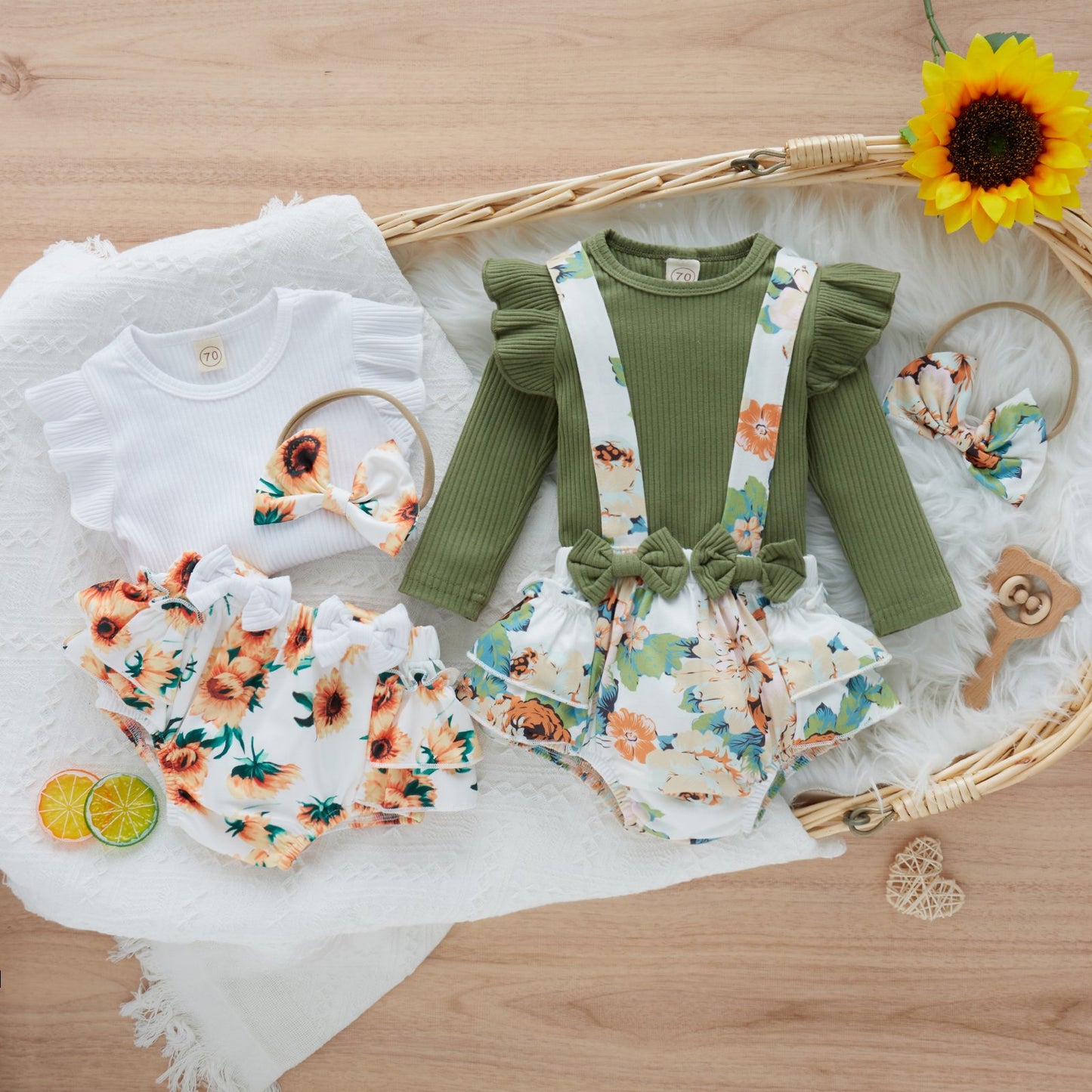 Baby Girl Floral Bow Suit Pawlulu
