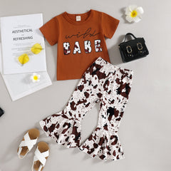 BABE Print Top Bell-bottoms Pawlulu