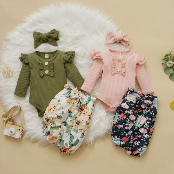 3-Piece Baby Floral Suits Pawlulu