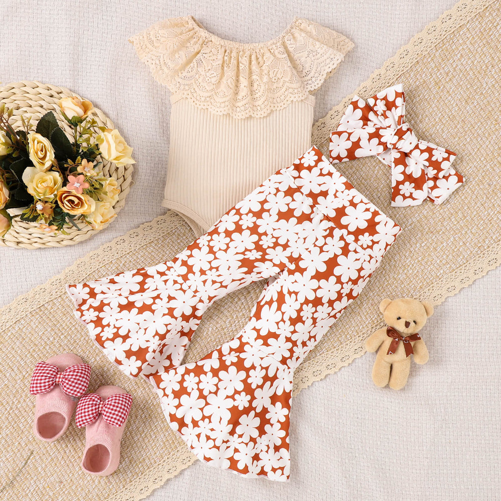 Baby Girl Floral Boho Lace Suit