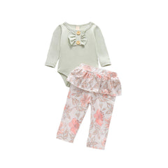 2-piece Baby Flower Romper Suit pawlulu