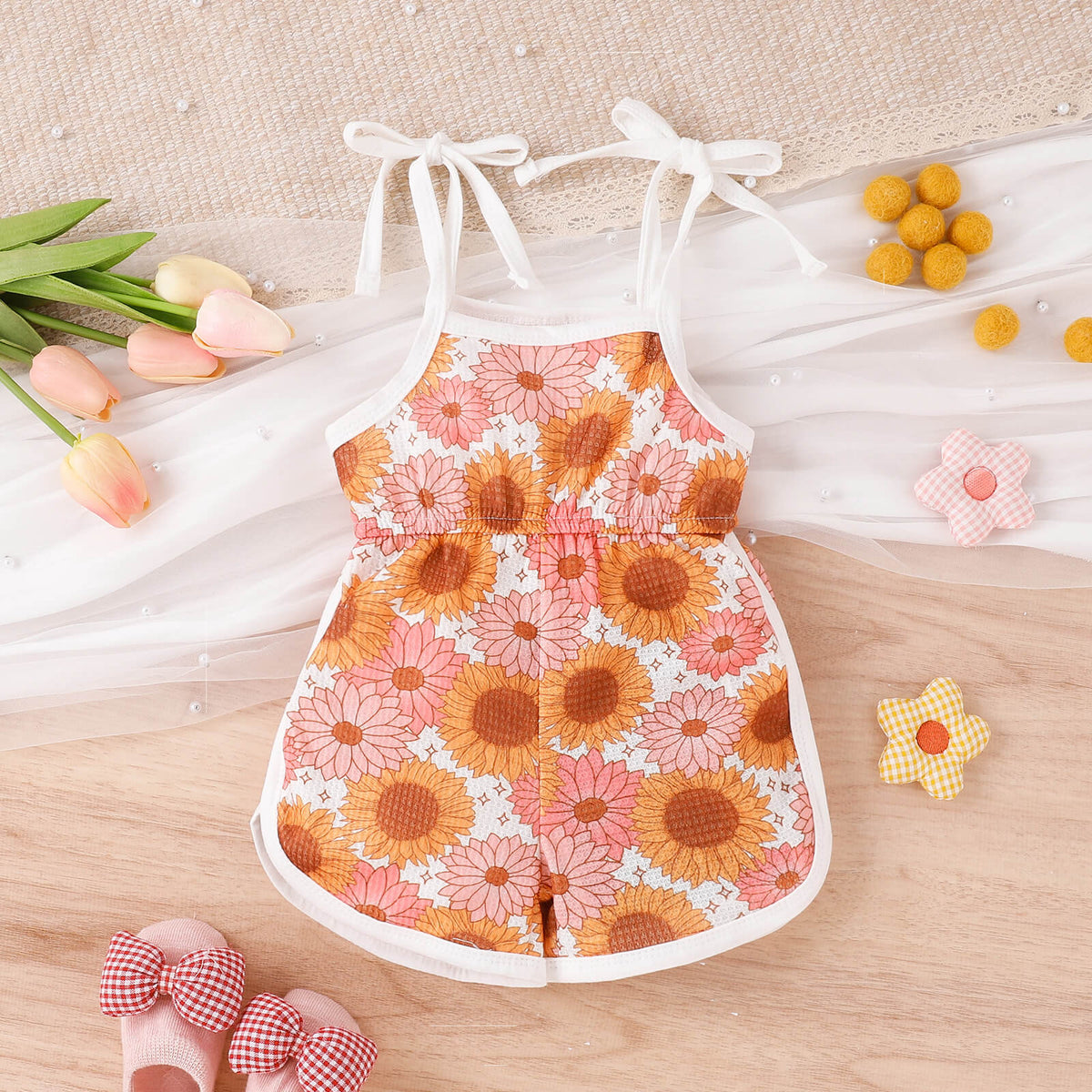 Toddler Girl Sweet Waffle Jumpsuit