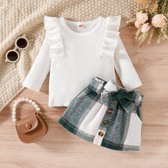 Toddler Plaid Skirt Set Pawlulu