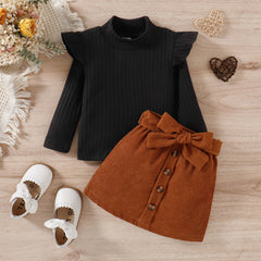 Toddler Corduroy Skirt Set Pawlulu