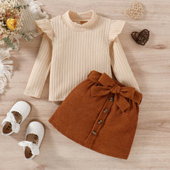 Toddler Corduroy Skirt Set Pawlulu
