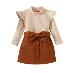 Toddler Corduroy Skirt Set Pawlulu